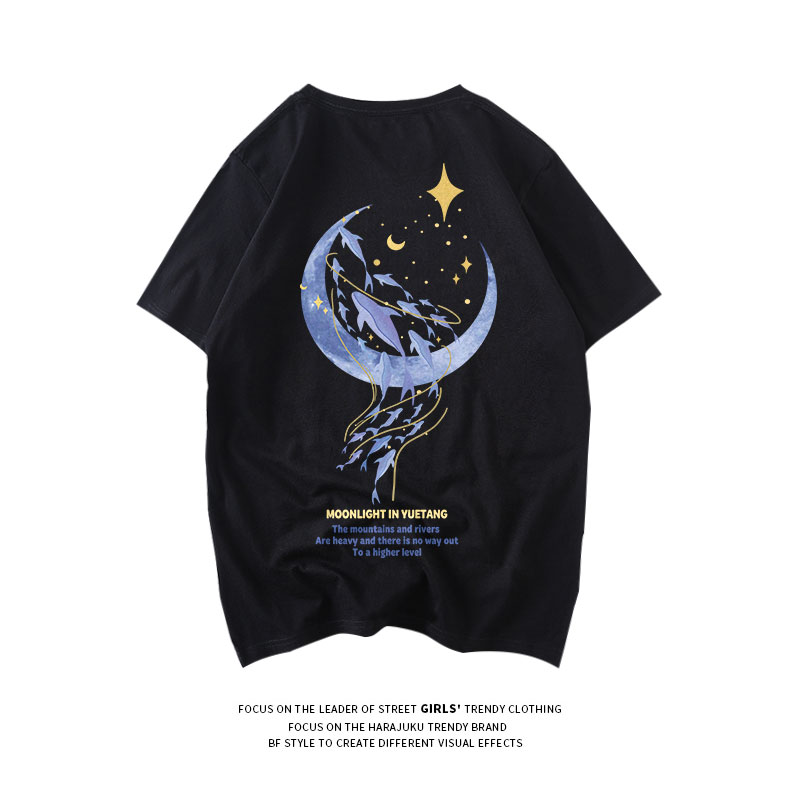 小众设计感黑色ins潮风半袖t恤