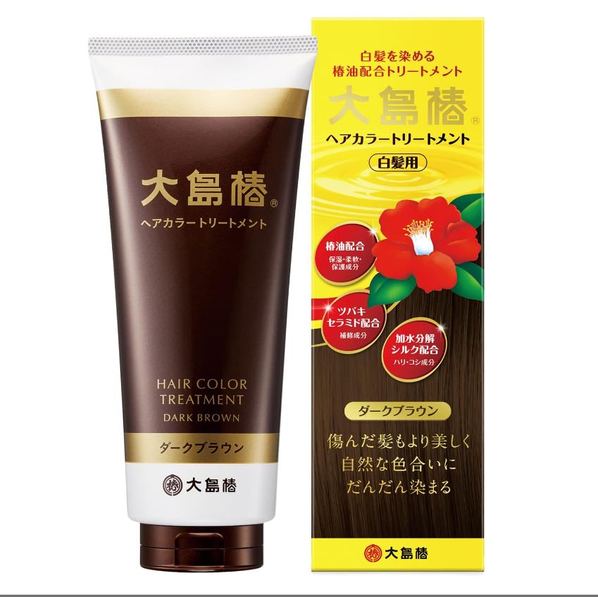 日本本土代购大岛椿染色头发剂山茶植物提取用男女用180g