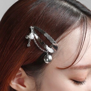 日本本土Ane mone银色发夹链条刘海夹日系拜拜夹金属侧边夹