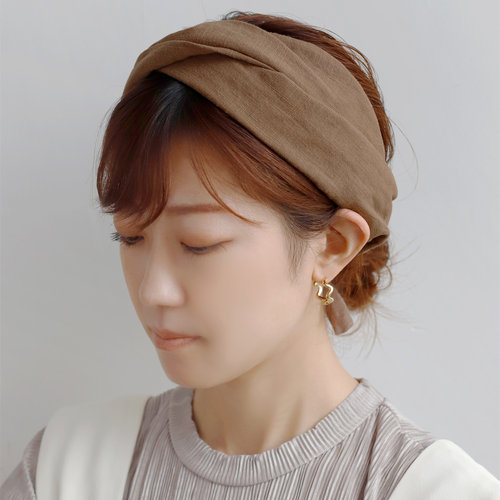 日本本土ane mone慵懒风布艺宽边束发带外出百搭发箍头饰女