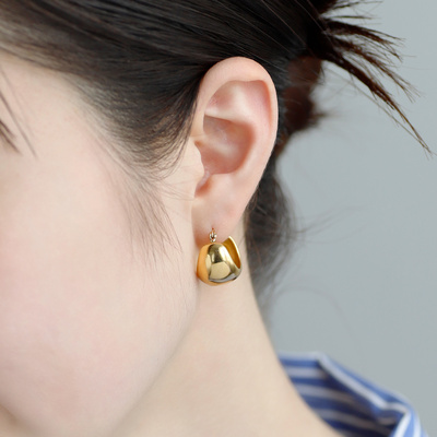 冷淡风耳环钛钢立体球形耳环女