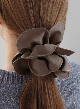 日本本土Ane mone布艺花朵卷发圈双层大肠发圈扎头发绳优雅女