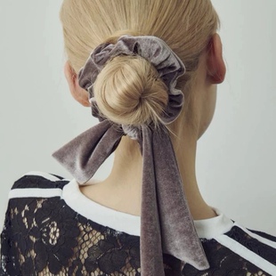 日本本土Goldy新款 丝带发圈天鹅绒发带高弹力扎头绳女橡皮筋