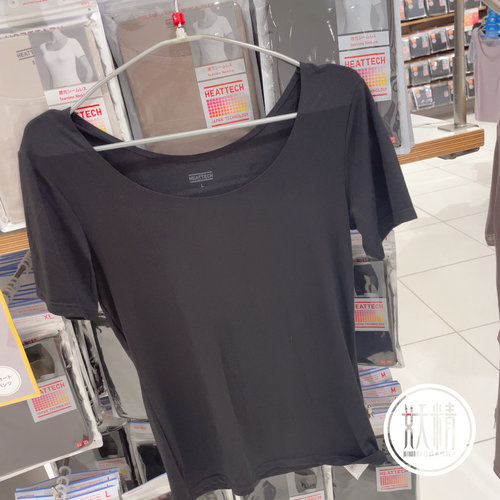 日本本土Uniqlo优衣库HEATTECH自发热短袖T恤女半袖保暖打底