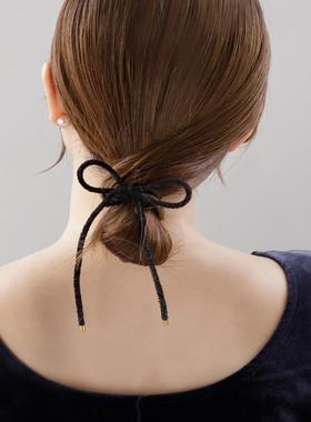 日本本土Ane mone丝绒丝带发绳发饰蝴蝶结扎头绳简约绑带发绳