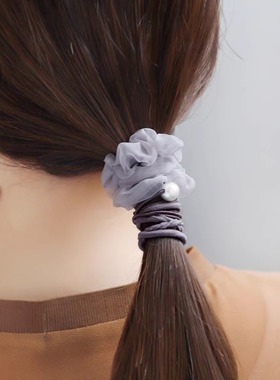 日本本土Ane mone网纱发圈高级感头绳气质发绳高弹力4个装