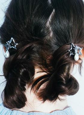 日本本土代购GOLDY发夹小发卡星星珍珠弹簧夹发尾夹可爱甜美发饰