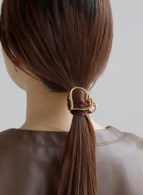 日本本土ane mone简约金属色爱心抓夹马尾夹后脑勺气质鲨鱼夹
