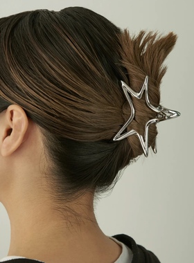 日本本土代购GOLDY冷淡风金属鲨鱼夹慵懒风发夹五星抓夹洗澡头饰