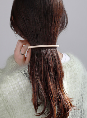 日本本土ane mone高级感细款纯色一字弹簧夹后脑勺简约碎发夹