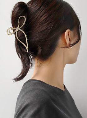 日本本土ane mone优雅气质蝴蝶结珍珠抓夹盘发夹大号发抓女