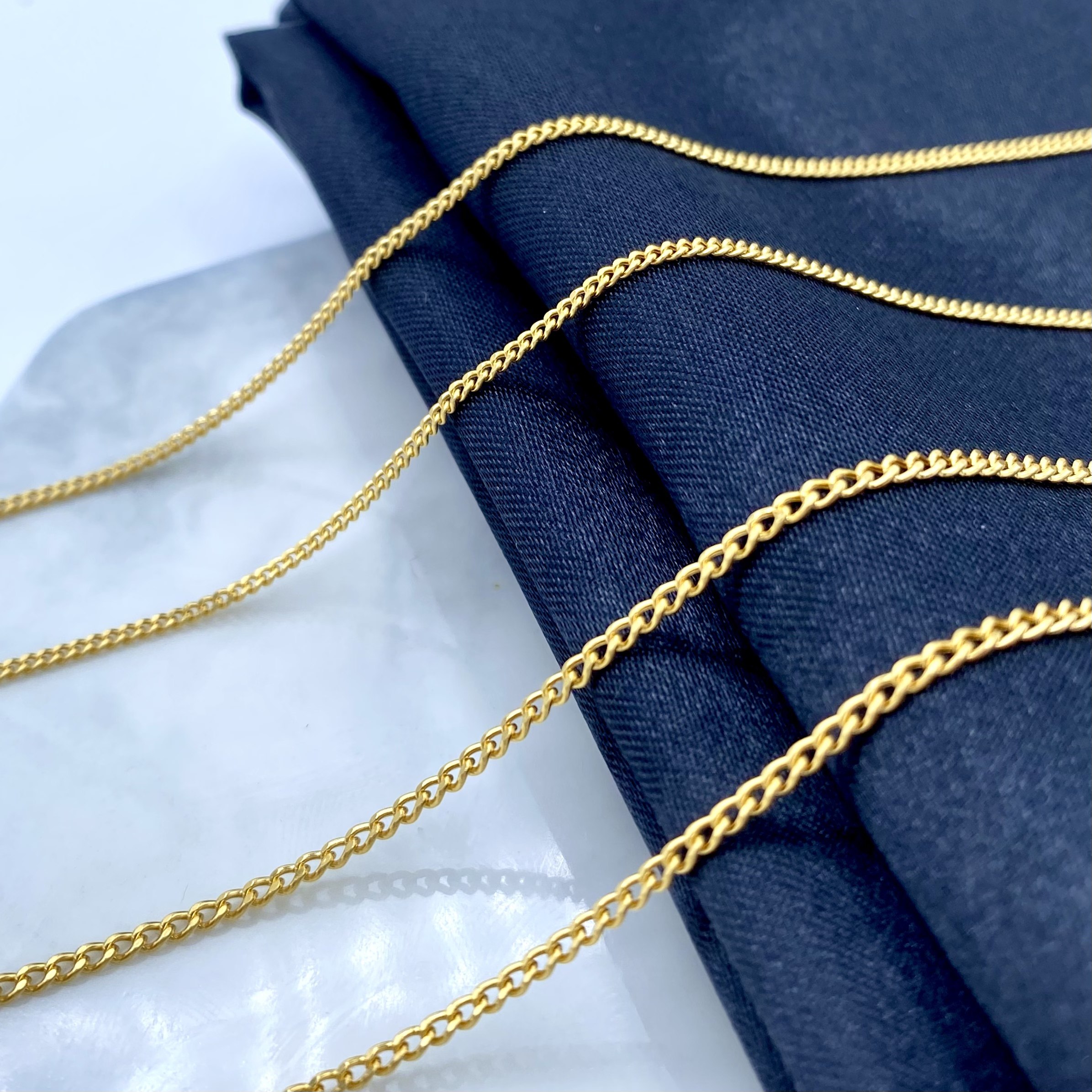 弥高18k金黄金玫瑰金白金空心侧身链女士时尚项链精品项链