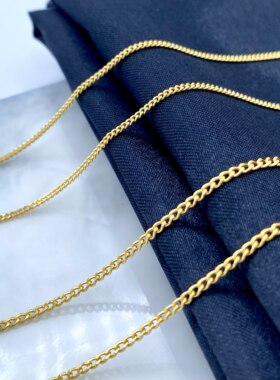 弥高18k金黄金玫瑰金白金空心侧身链女士时尚项链精品项链