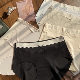 莫代尔无痕内裤透气抗菌纯棉内档少女中腰三角短裤