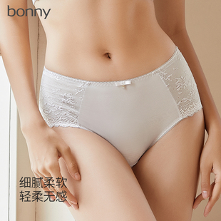 夏季 Bonny 纯色收腹提臀纯棉裆部无痕三角裤 博尼中腰女士内裤 薄款