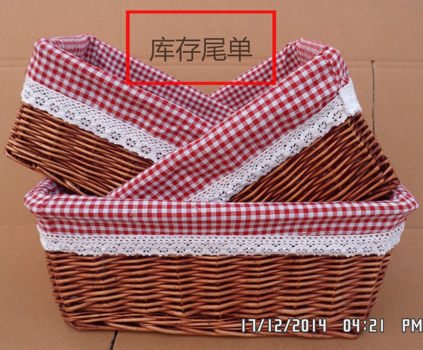 田园藤编柳编棕色收纳篮筐杂志化妆品书桌整理内衣盒家居礼品包邮