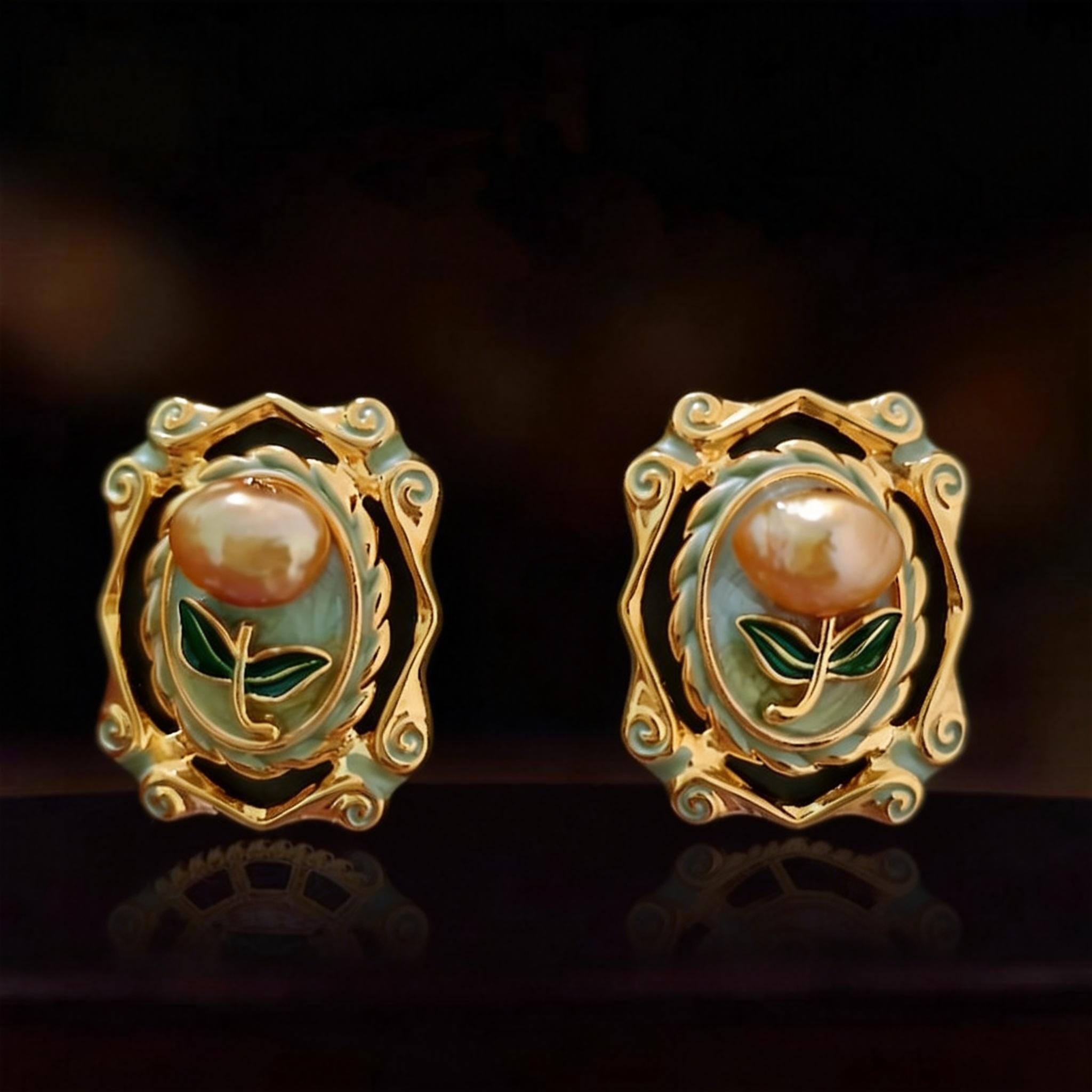 2026年新款潮耳饰复古气质油画莫奈的花园耳环女小众设计感耳钉,饰品/流行首饰/时尚饰品新,耳环,淘宝优惠券,粉丝福利购,淘宝优惠卷