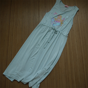 超柔莫代尔睡裙背心裙无袖 系带A字裙睡衣家居服夏季 女装