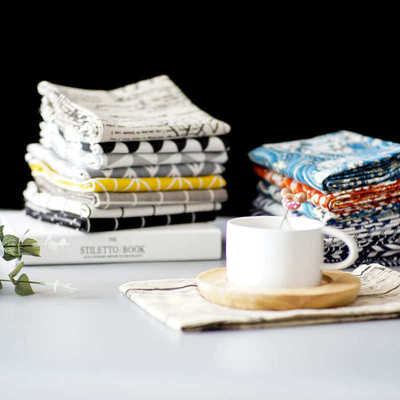 2 Simple plaid napkin meal lid covered tissue insulation mea