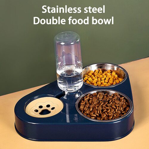 500ML Dog Bowl Cat Feeder Bowl With Dog Water Bottle Automat