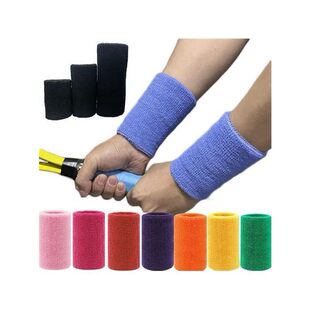 2 Pcs Towel Sports Wristbands Tennis Sweat Bands Wrist Guard