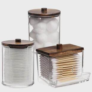 Set Accessories Qtip Holder with .Bathroom Storage Organizer