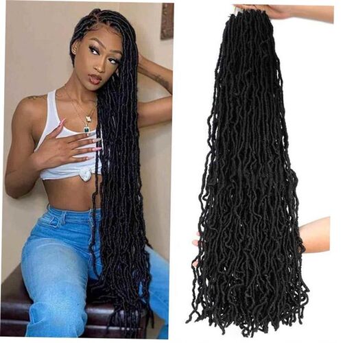 36Inch Nu Faux Locs Long Omber Wavy Locs Crochet Braids Hair
