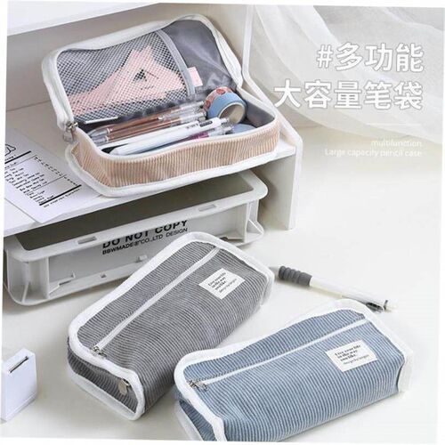 Large Capacity Pencil Case Kawaii Canvas Pencilcase School