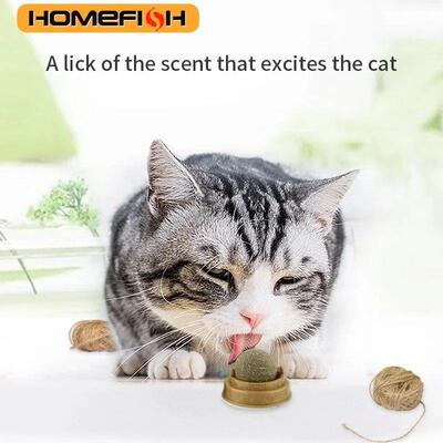 Natural Catnip Cat Wall Stick-on Ball Toy Scratchers Treats