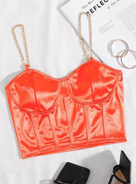 Solid color suspender vest with bottom layer纯色吊带背心打底