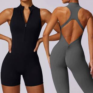 Scrunch Gym Jumpsuit Women's Fitness Suit Short Sets Sports