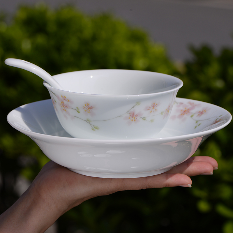 景德镇手绘釉下彩餐具米饭碗套装