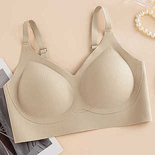 浪漫春天内衣女无钢圈防下垂聚拢一片式简约无痕保暖背心文胸