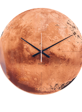 荷兰KARLSSON火星玻璃挂钟60cm客厅超大创意特色个性北欧静音时钟