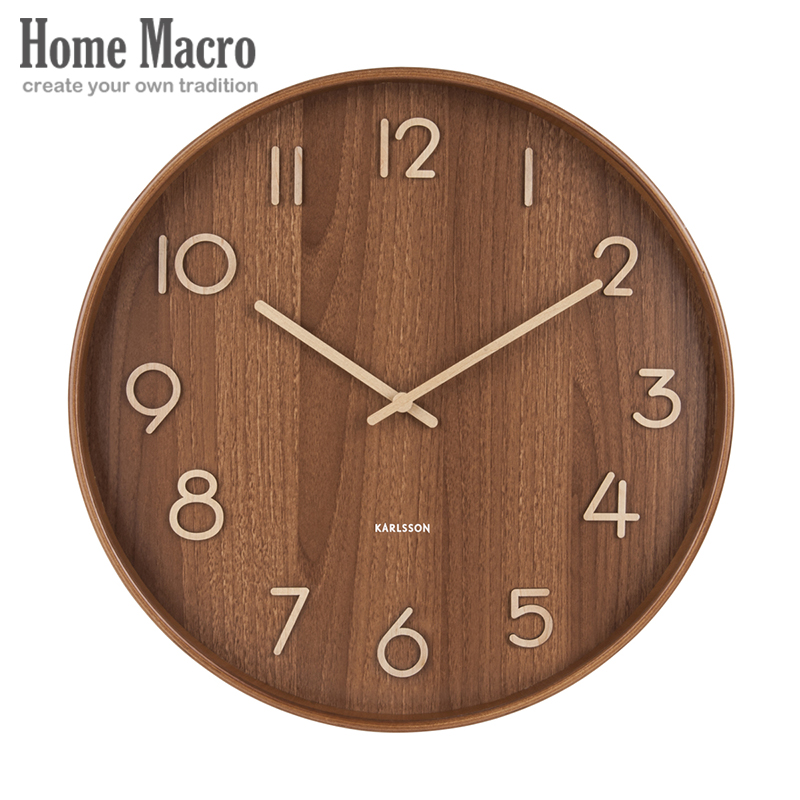 荷兰KARLSSON进口木质客厅大挂钟
