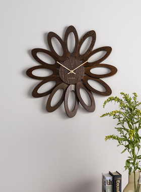 荷兰KARLSSON新款Fiore挂钟进口北欧风简约客厅创意时尚木质钟表