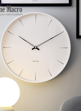 荷兰KARLSSON新款Lure挂钟样板房简约现代风创意客厅轻奢金属钟表