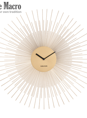 荷兰KARLSSON牡丹大挂钟样板房金色墙饰现代创意客厅金属轻奢钟表