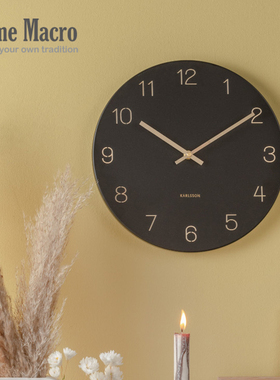 荷兰KARLSSON新款雕刻挂钟北欧简约现代客厅创意时尚金属静音钟表