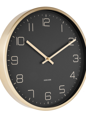 荷兰KARLSSON黄金典雅挂钟进口北欧简约现代风格客厅轻奢时尚钟表