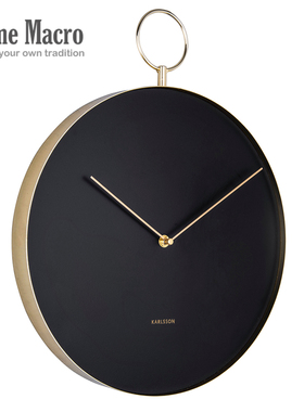 荷兰KARLSSON34cm挂钩挂钟客厅简约现代时尚轻奢个性艺术高端钟表