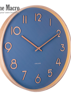荷兰KARLSSON新款Pure挂钟北欧现代简约风样板房客厅轻奢木质时钟