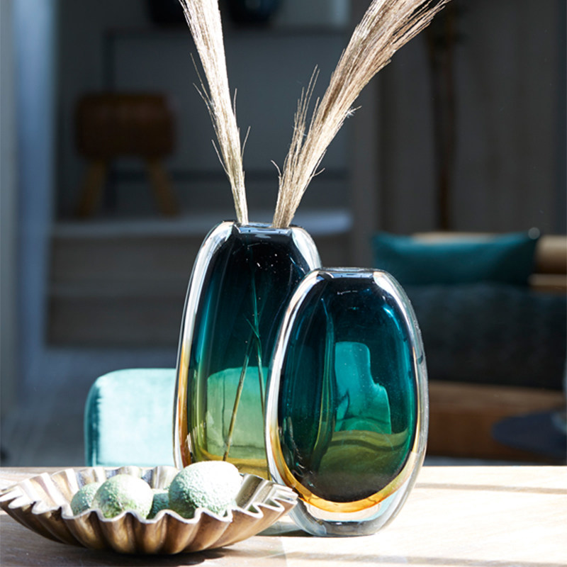 荷兰进口l&l马蹄铁玻璃花瓶北欧简约创意书房客厅高级感装饰摆件