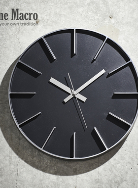 日本Lemnos边缘挂钟原装进口铝金属钟表简约静音客厅精工机芯时钟