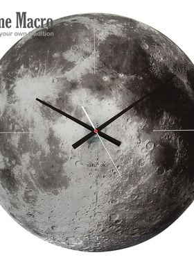 荷兰KARLSSON月亮月球玻璃挂钟60cm大号现代创意个性客厅时钟墙饰