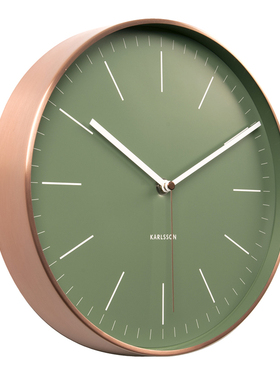 荷兰KARLSSON绿色挂墙钟北欧简约现代风客厅卧室静音时尚进口钟表