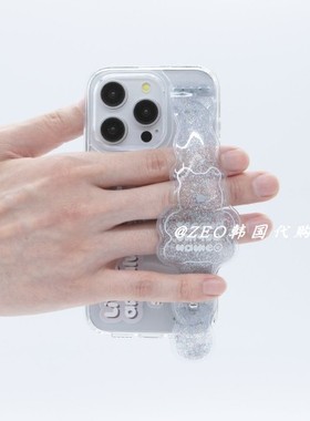 韩国代购 SECOND UNQUE NAME 流沙小熊腕带手机保护壳