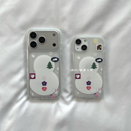 ZEO 韩国代购 小众设计ins风 冬季碎片磨砂半透明手机壳 苹果三星
