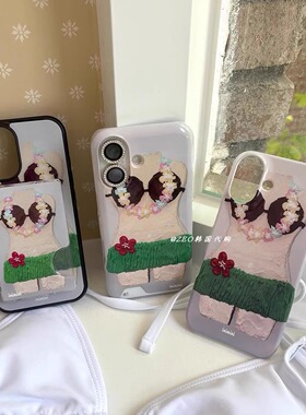 韩国代购 inimini 可爱比基尼印花手机壳 苹果iPhone三星保护壳