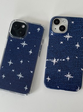 ZEO 韩国代购 delphin 夜空毛线针织印花手机壳 苹果三星保护壳